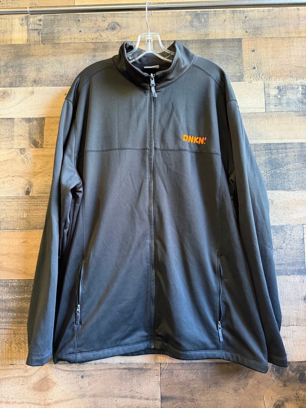 Dunkin Donuts Employee Work Uniform Jacket-Softshell Full Zip - Black Mens 2XL